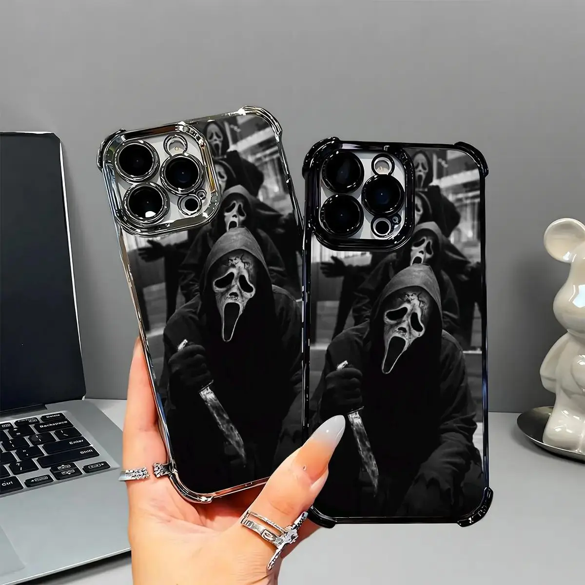 Summerween Scream Ghostface Phone Case for Horror Fans,for iPhone 17 16 15 14 13 12 11 Pro Max X XS and for Samsung S22 S23 S24 S25 S26 Plus Ultra,The Best Halloween Gift for Yourself, Partner,Friends, and Family, Smartphone, Handheld
