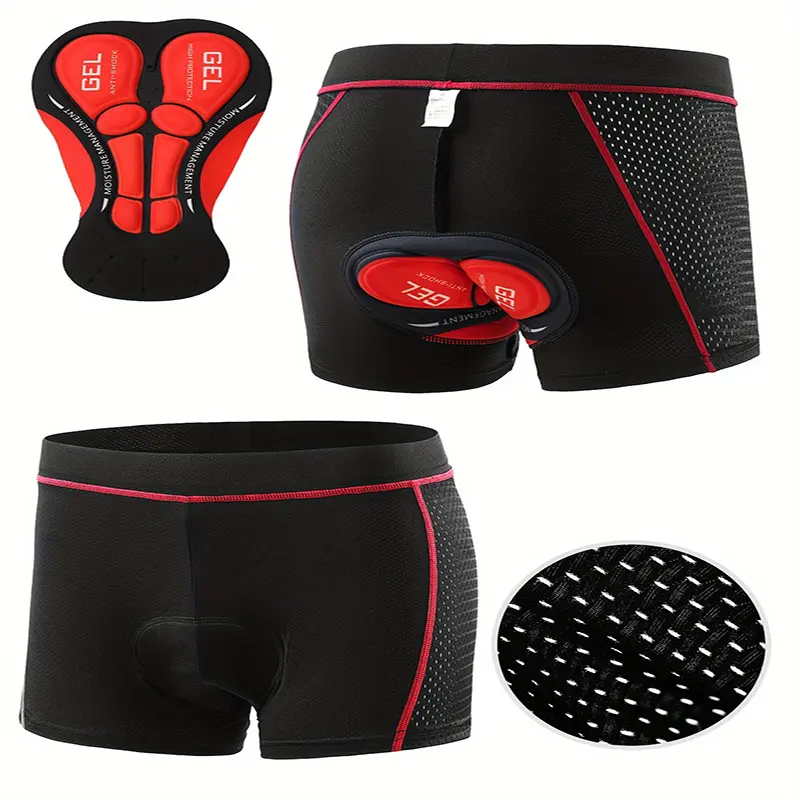Men's Bicycle Riding Shorts with Shock Absorption - Compression Fit Cycling Pants, Elastic Waistband, All-Season Mountain & Road Bike Shorts for Men - Non-Transparent Athletic Bike Shorts