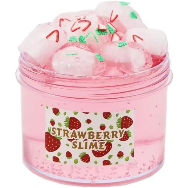 Strawberry Crunchy Slime,Pink Slime Kit with Glimmer for Girls,Birthday Gifts School Party Favors Toy for Girls and Boys(7OZ).