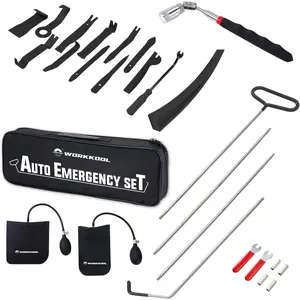 26 count  Tool Kit with Stainless Steel  5th Wheel Pin Puller,68 inches Long Distance Puller Hook, Air Wedge and  Pickup Tool with Flashlight
