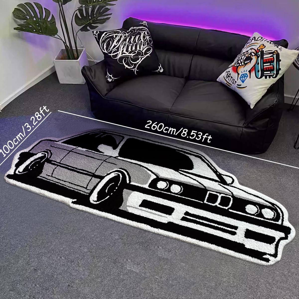 Cartoon Car Shaped Rug, Soft Plush Floor Mat, Decorative Carpet for Home Living Room Bedroom, Vanity Decor Accessories, Gift for Boy