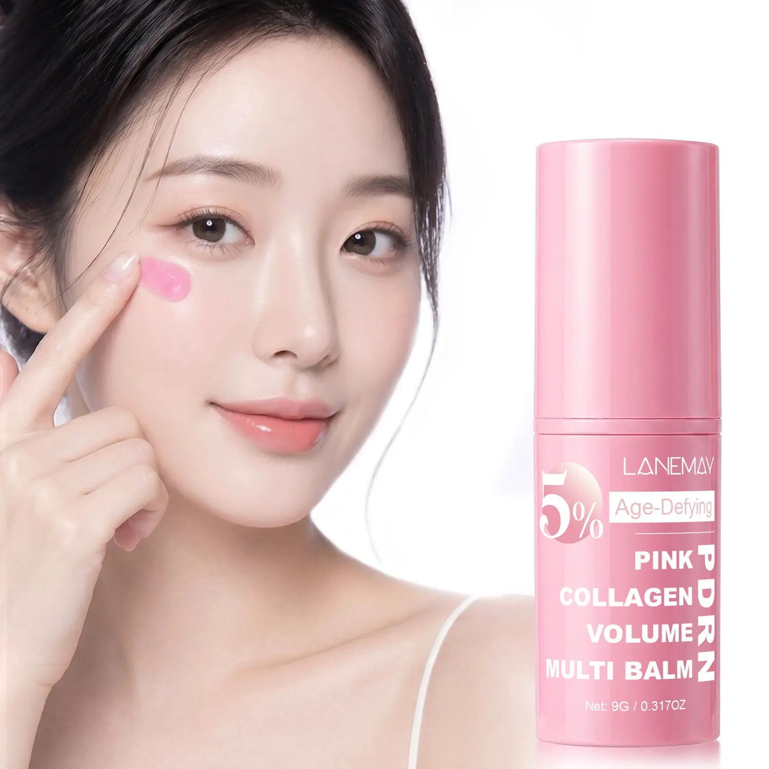 9g Pink Collagen Volume Multi Glow Balm with PDRN, Collagen, Shea Butter, Hyaluronic Acid - Helps Smooth Look of Wrinkles, Deep Nourishment, Hydrating & Plumping - For Dry Skin, Fine Lines, Loss of Volume, Portable All-in-One Care