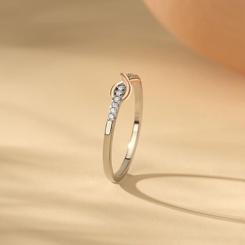 S925 Sterling Silver Wedding Ring Dainty Fresh Lucky 8 Loop Colorful Split Delicate Jewelry Gift for Women
