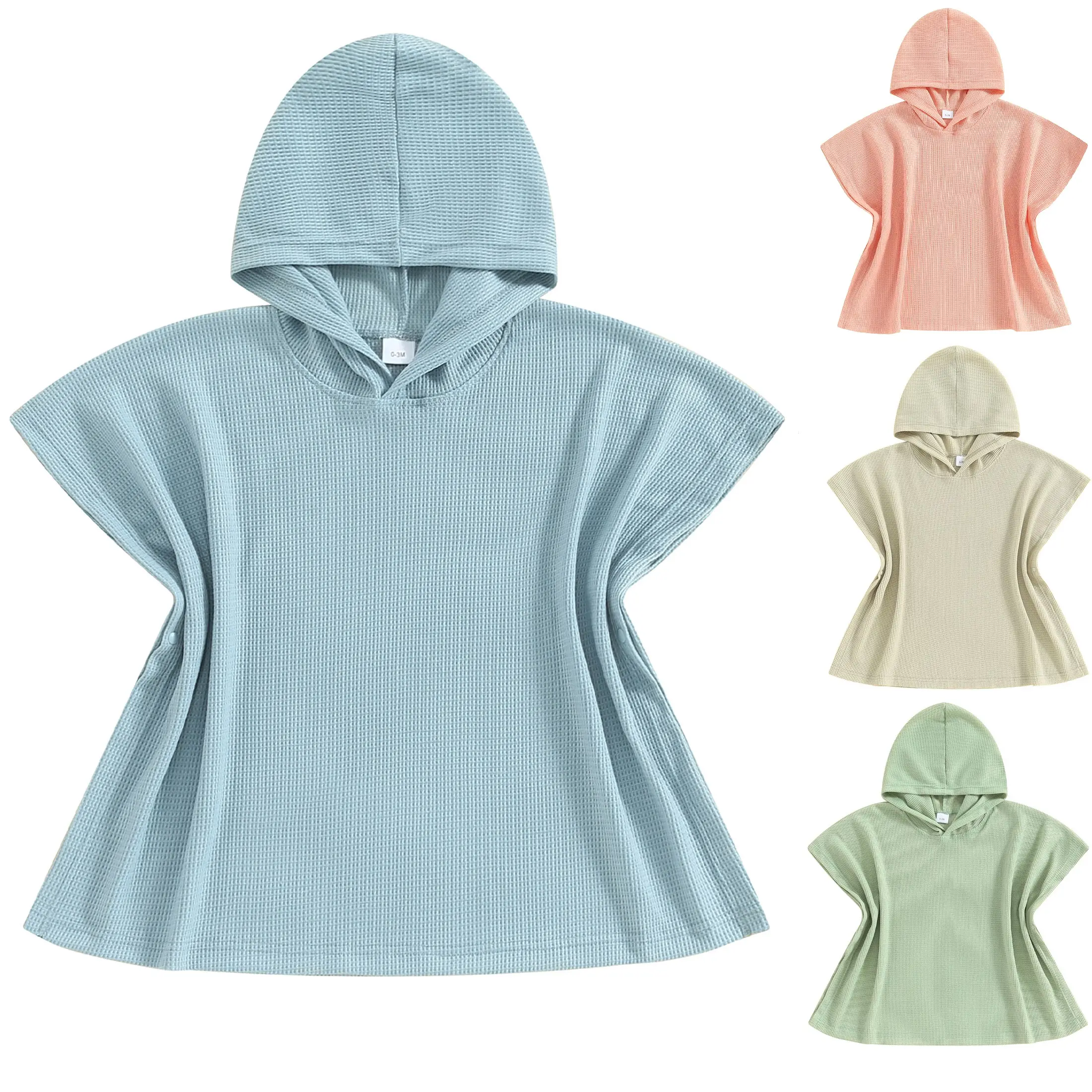 Kids Swim Cover Up Boys Girls Waffle Towel Poncho Swimsuit Cover Ups for Seaside, Pool, Bath, Beach Essentials for Babies