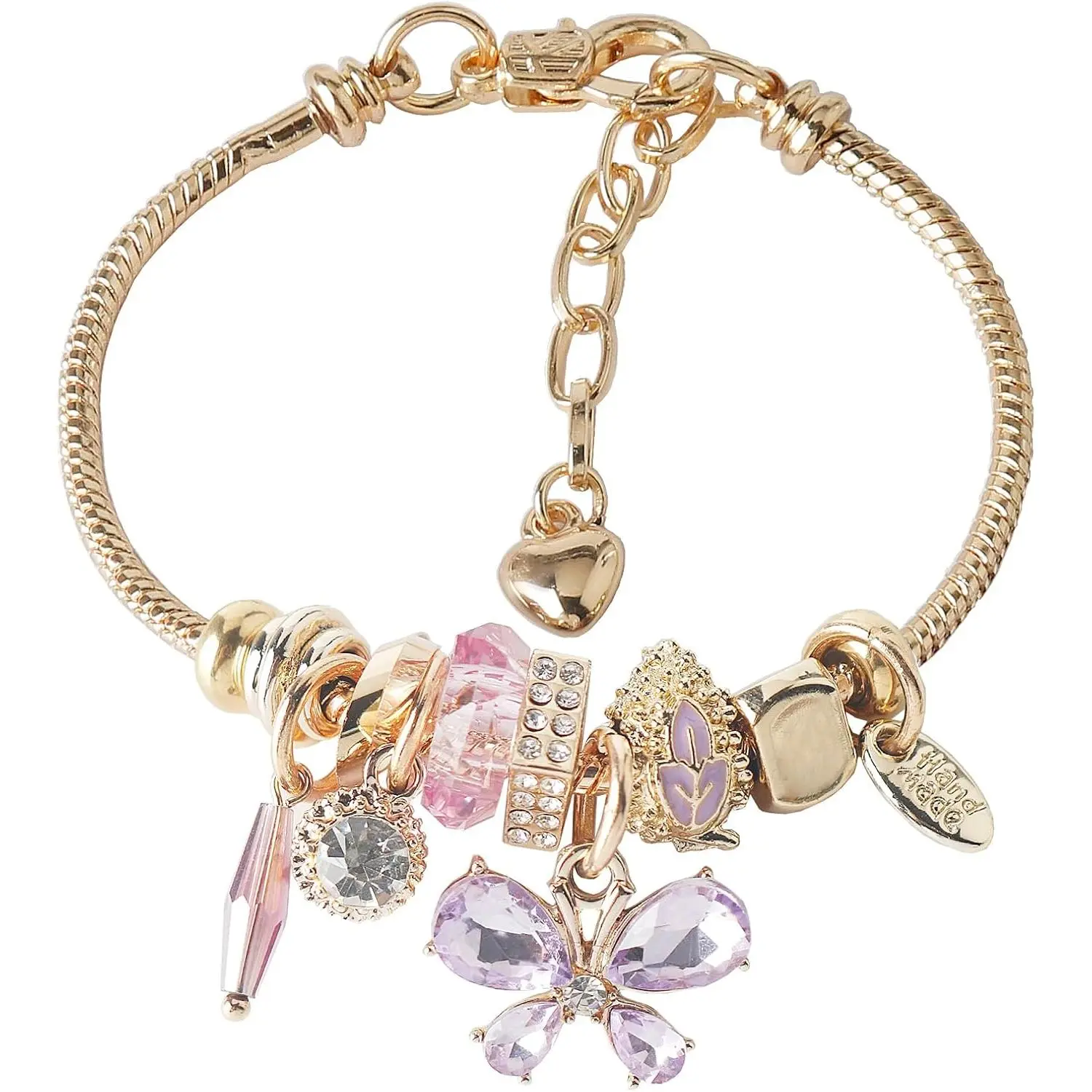 Charm Bracelets for Teen Girls Adjustable  Stainless Steel  Box | removable diy bea,stackable layers,ki frienhip ornament,birthday present,anti-tarnish,butterfly ,cute decor