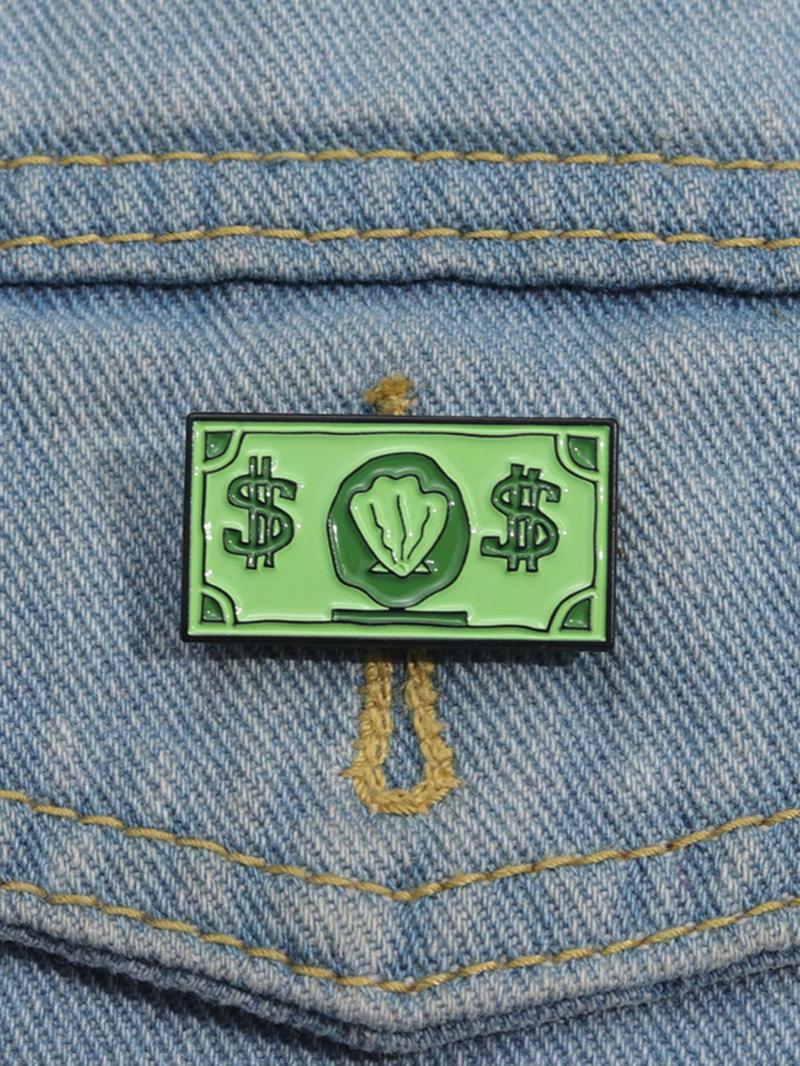 Creative Dollar Money Design Brooch, Fashion Alloy Badge for Daily Clothing Decor, Trendy All-match & Exquisite Brooch for Birthday Gift, Pin, Charms, Jewelry Accessories, Durable Metal Pins