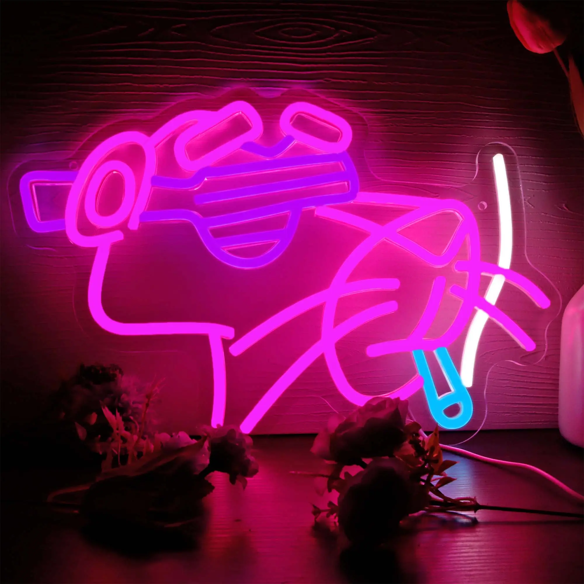 Panther Pink LED Neon Sign - USB Powered Anime Gaming Decorative Wall Light Wall Decor for Man Cave, Bedroom, and Gamer Room - Perfect Birthday or Christmas Gift for Friend