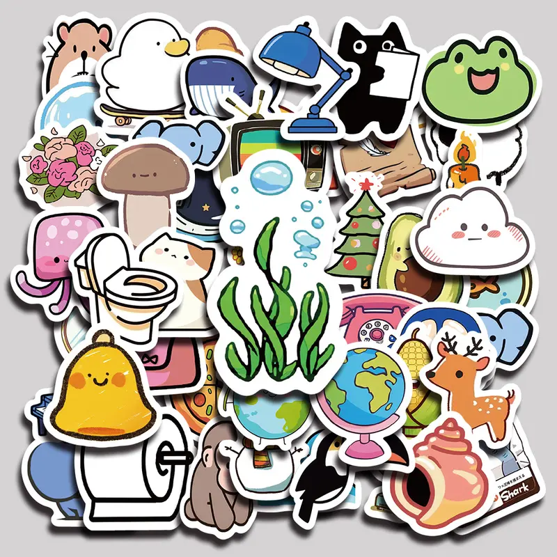 100PCS chibi mini things Aesthetic Vinyl Stickers Pack Decorative Stickers for Laptop Water Bottle Phone Case Skateboard Journal Scrapbook DIY Decoration