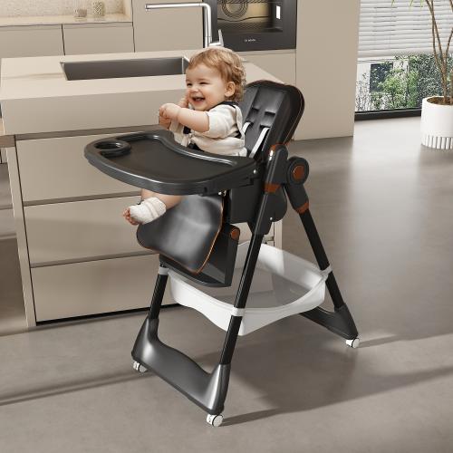 【Bellemave】Adjustable Baby High Chair 0-6 Years – Portable Infant Feeding Seat with Safety Belt, Silent Lockable Wheels & Easy-Clean Design for Home, Dining, Living Room, Bedroom (Pink)    RR