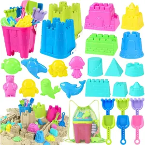 Beach Toys for Toddlers, Sand Castle Toys with 3 Bucket, 6 Shovels, Mesh Bag & Sandbox Molds Travel Sand Toys for Beach Sandbox Toys for Toddlers Kids Baby Boys Girls Age 3-10fidget toys