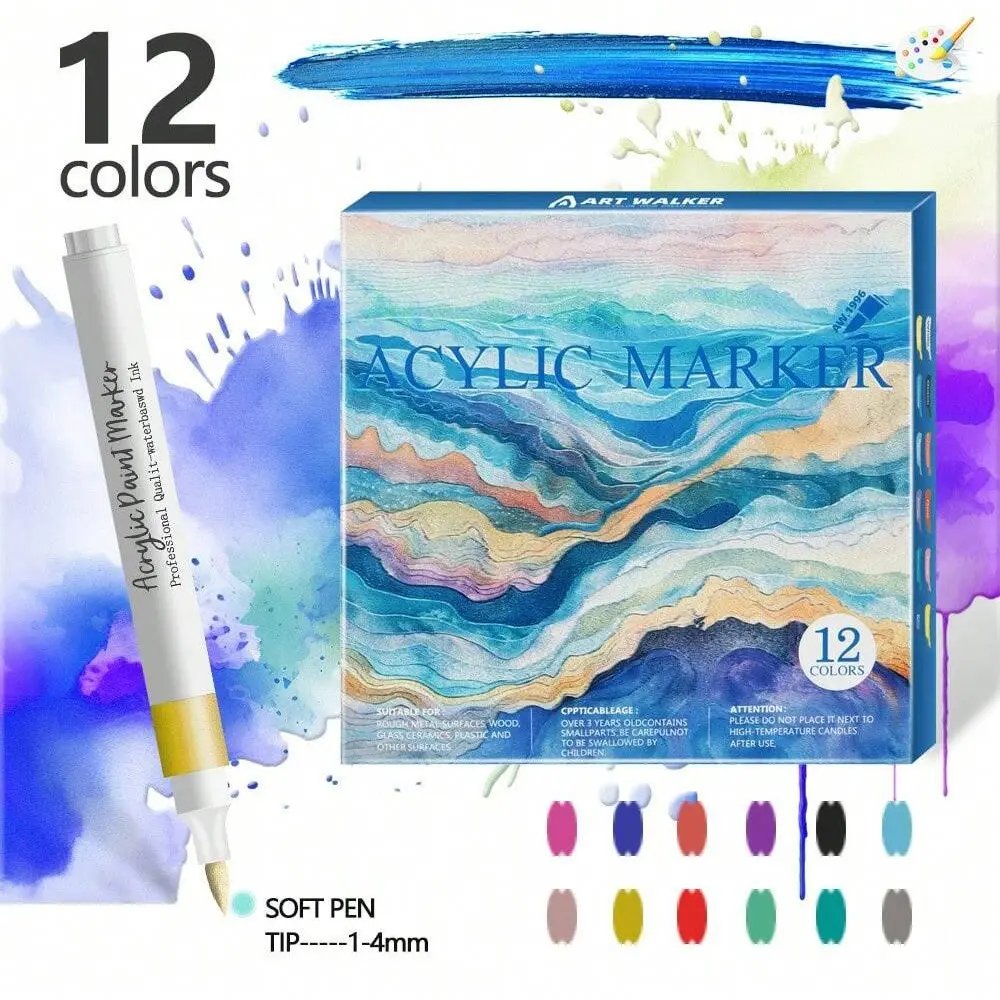 240/168/120/80/60/48/36/24 Color Acrylic Paint Markers, Coloring Pens Set for Art, DIY Projects, Paper, Fabric, Canvas, Gifts