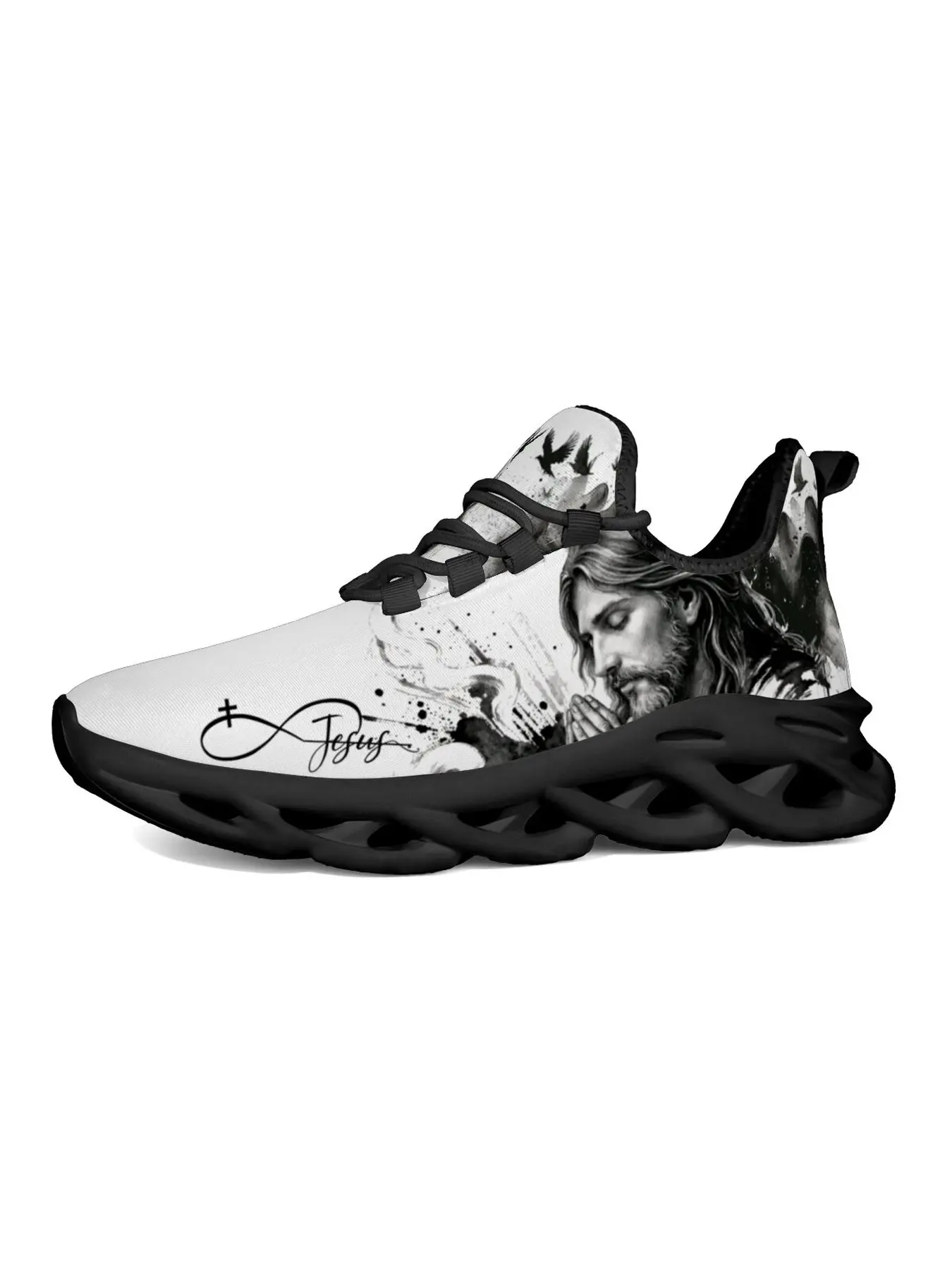 Exclusive Jesus Signature Men'S Woman'S Casual Shoes Sneaker Shoes With Unique Print Artistic Design Distinctive Sole Lightweight Hollow Sole Non Slip Casual Cushion Sneakers