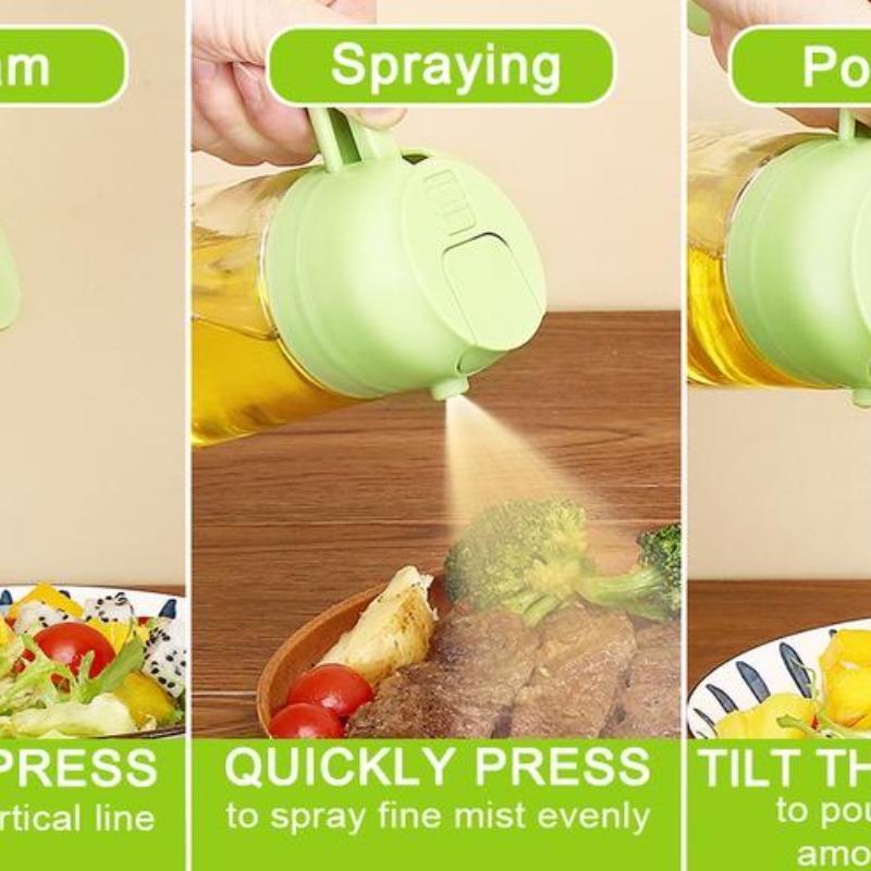 2 in 1 Oil Dispenser, 1 Count Multifunctional Oil Bottle with Spray, Kitchen Oil Dispenser, Oil Sprayer for Food Cooking, Baking, Frying, Barbecue, Olive Oil Sprayer, Cooking Oil Container, Kitchen Gadgets, Kitchenware
