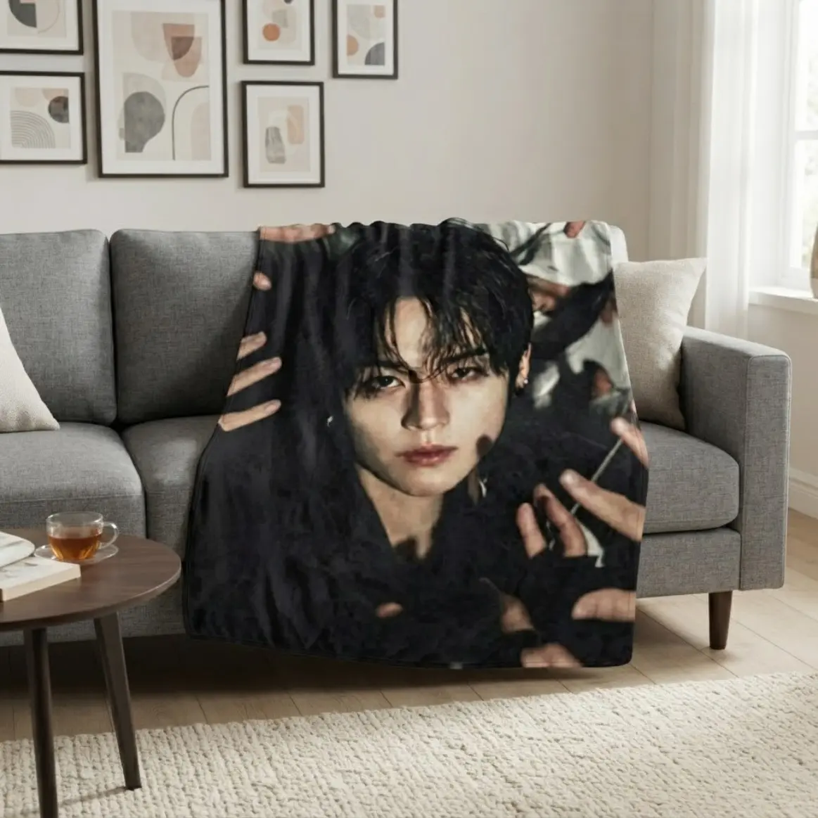 Korean Boy Group Flannel Blanket For Adults And Kids, Idol Fan Gift Throw, Super Soft Cozy Plush Sofa Bed Travel Blanket, Music Fan Gift For Bedroom Dorm Home Decor And Bedding