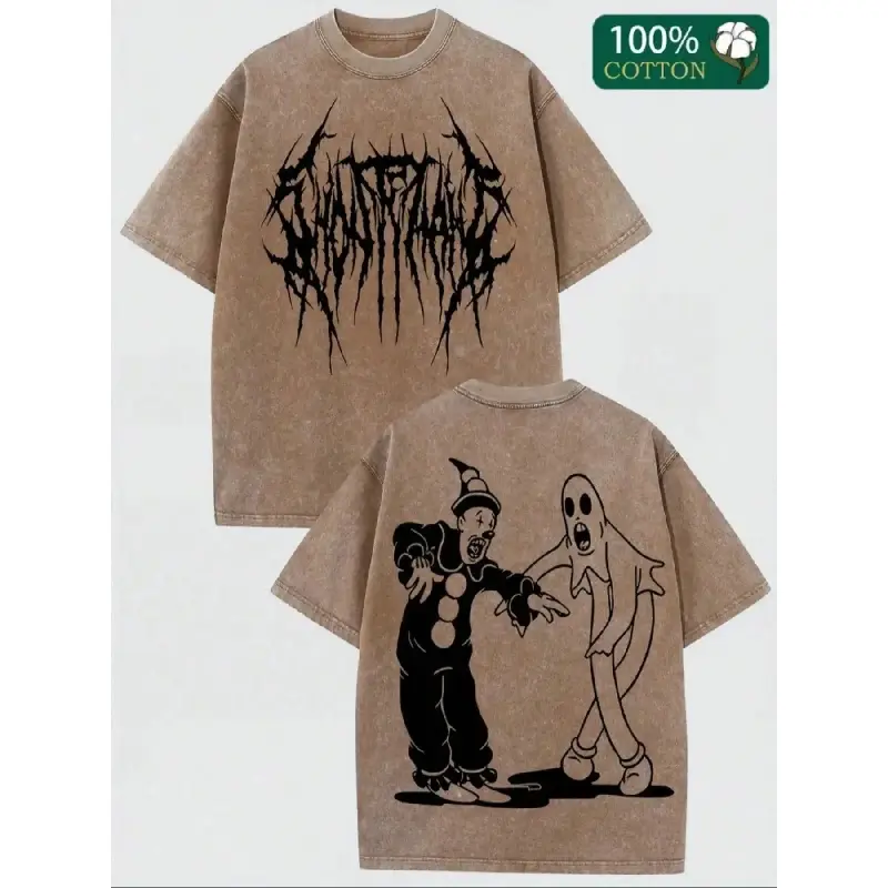 Unisex Ghostmane Graphic T-shirt, Soft Cotton Oversized Short Sleeve Top, Casual Round Neck Streetwear for Men & Women, Tshirt, Menswear, Tee, Crew Neck, Graphic Print, Multi-Size, Silky Texture