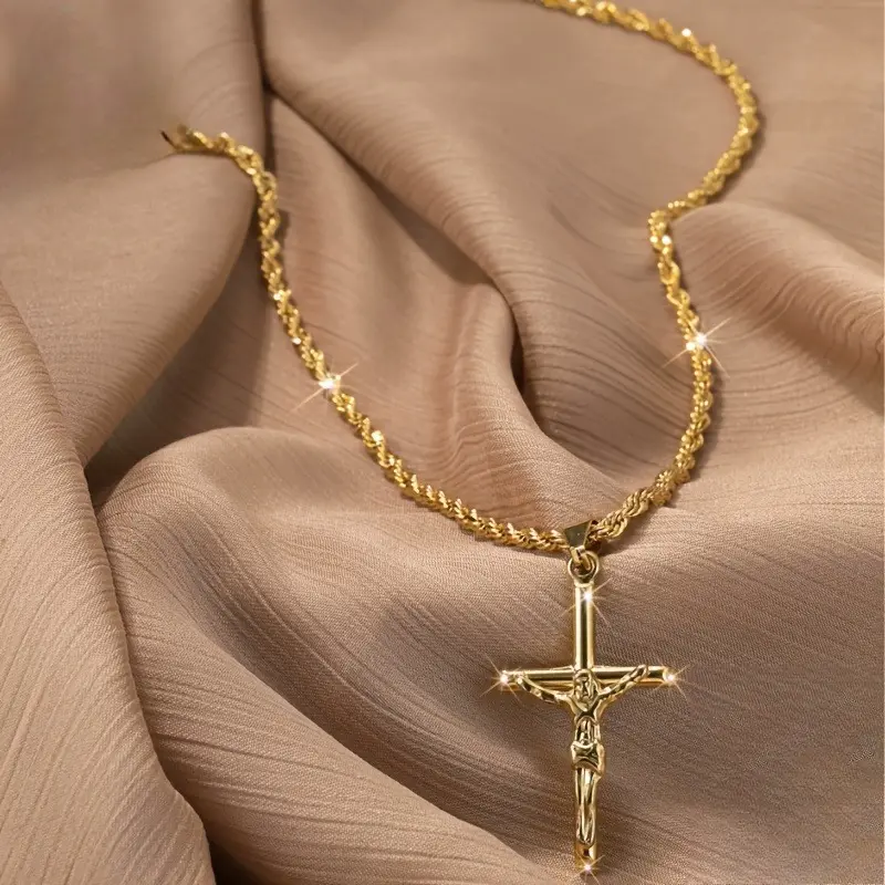Fashionable and simple cross necklace, suitable for boyfriend and girlfriend, birthday gift, party, wife