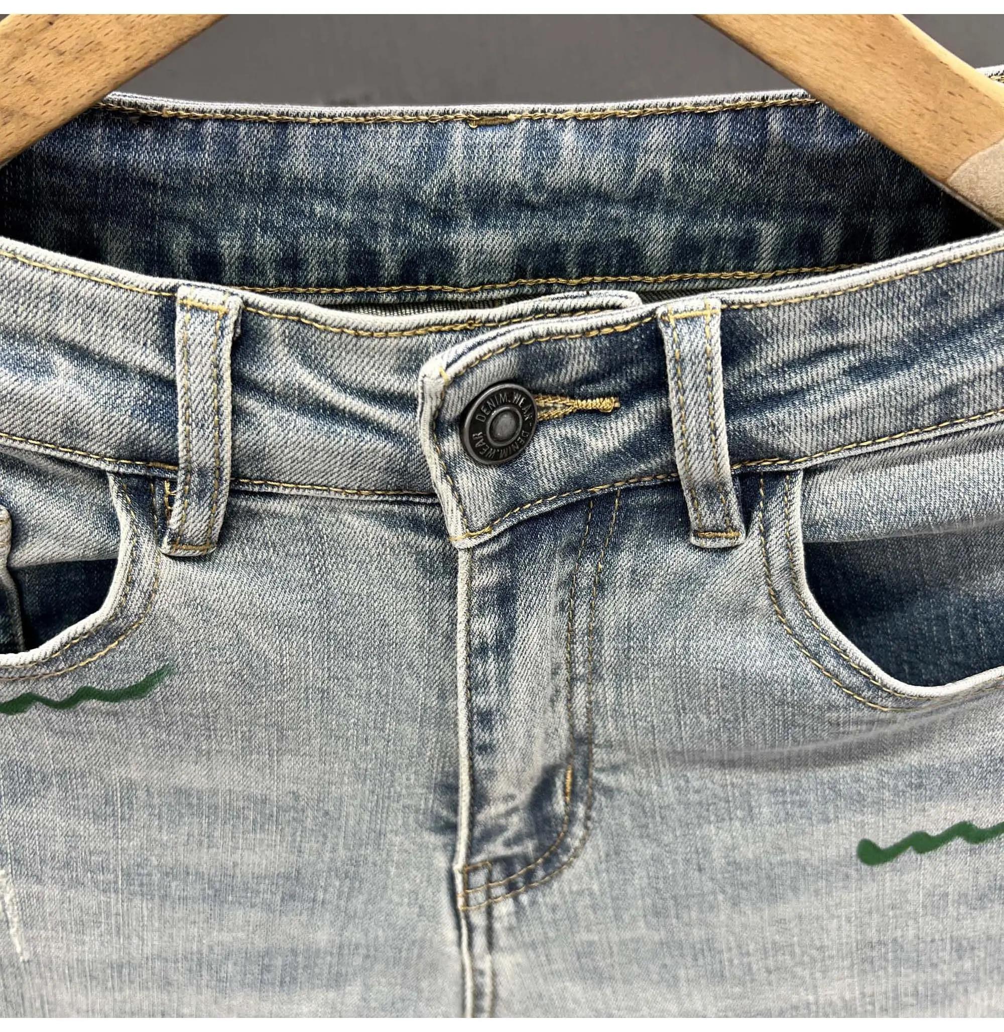 Slim Fit Men's Jeans Winter Faion Korean Sle Small Footed Pants Waed Elastic Long Trousers Haome Youth Casual Wear