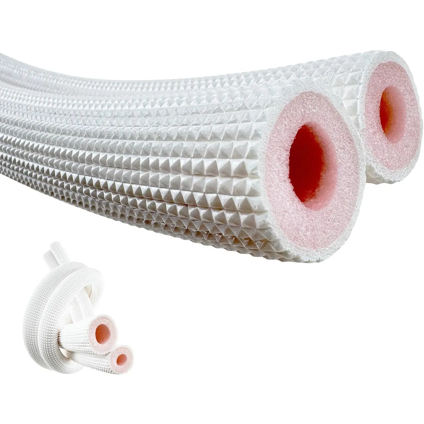 Split Copper Pipe Condensate Collector, Pipe Insulation  Tube, Pipe Covers, Suitable for 1/4", 1/2" Outer Diameter Copper Tubing, 6 , White ,1.5p