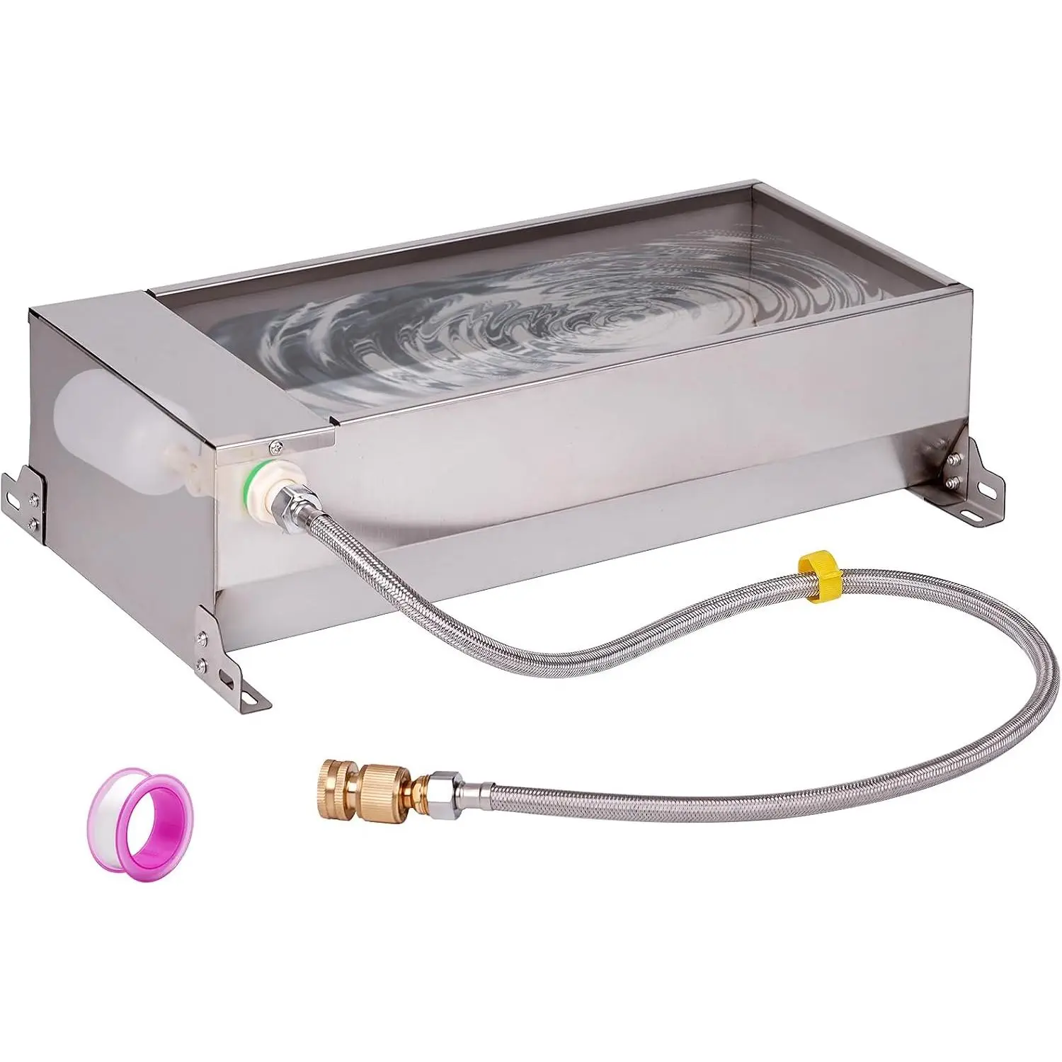 Automatic Livestock Water Trough Stainless Steel  Drinking Water Bowl Dispenser with Float Valve Kit Large Capacity Outdoor  Self Filling Horse Trough for  Horse Pig Cow Goat