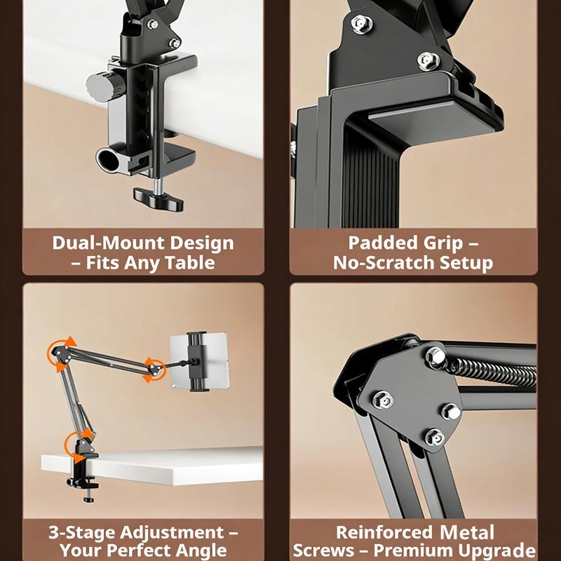 Tablet Stand,iPad Stand,Phone Holder,360-Degree Rotating Adjustable Metal Bed Frame for Tablet Desktop Suitable for iPad iPhone X iPad Pro 4.5-12.9-Inch Screen Smartphone Tablet Computers Kindle.