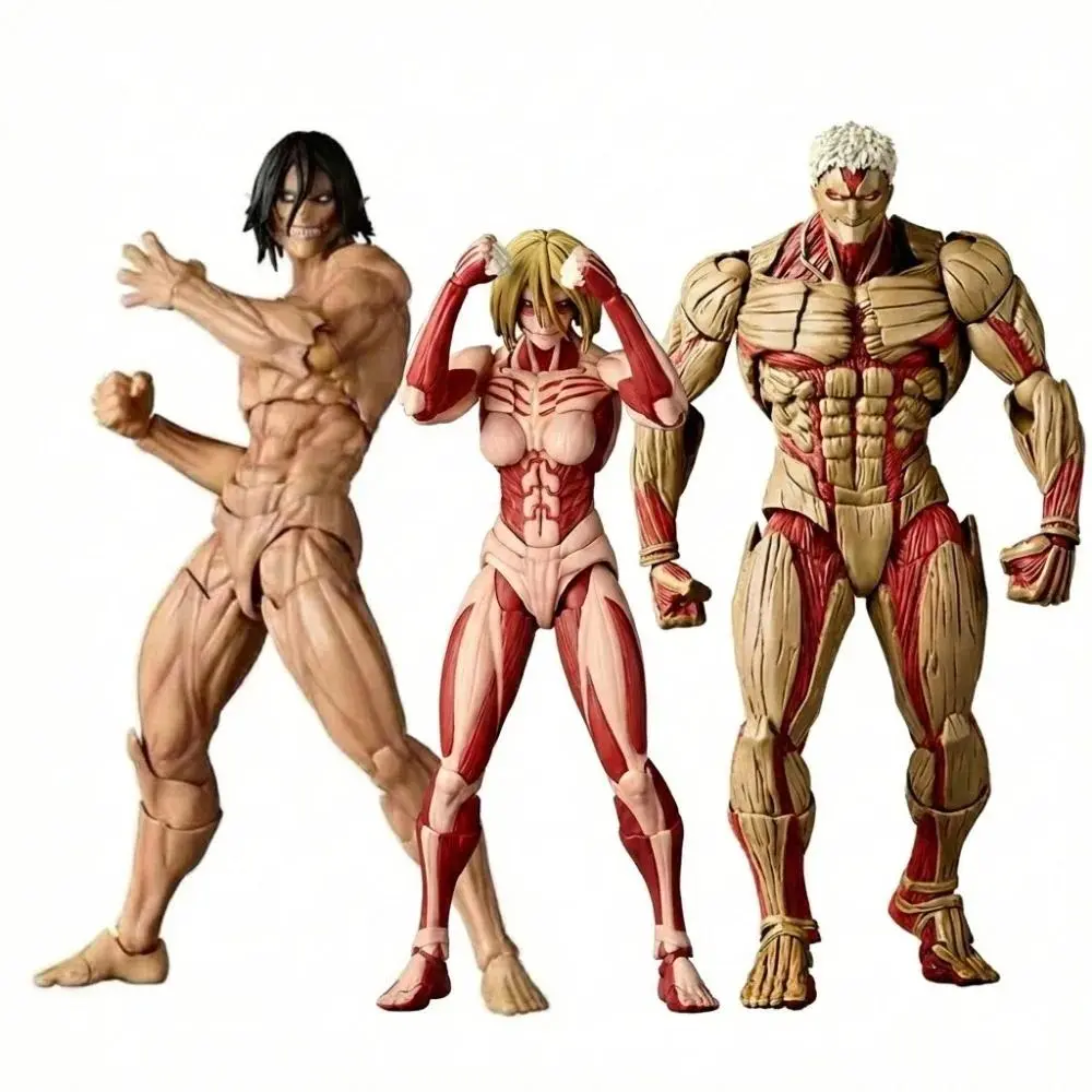 Attack on Titan Eren Yeager VS Armored Titan Action Figure Amazing Yamaguchi Revoltech Anime Collectible for Fan Toys
