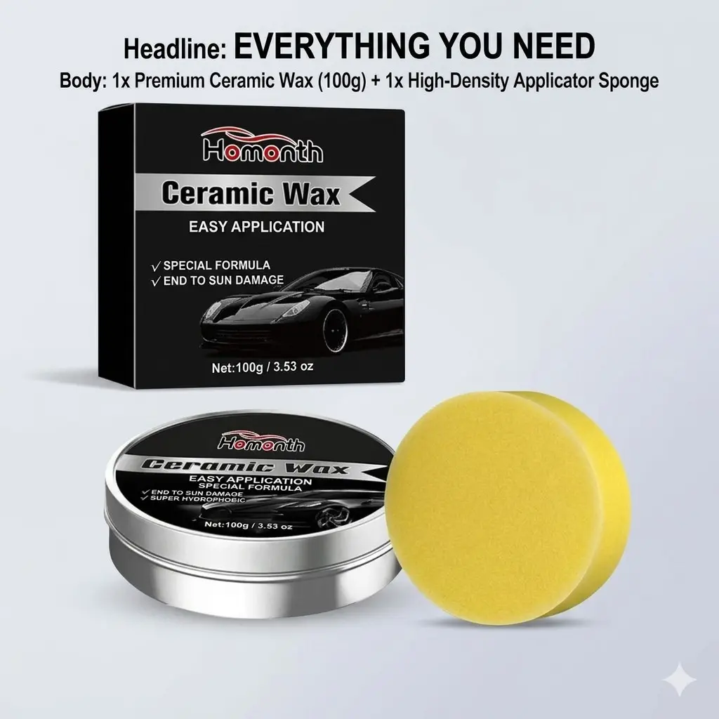 Professional Car Scratch Remover & High-Gloss Ceramic Coating | DIY Auto Paint Repair Kit | Long-Lasting Waterless Polish & Shine, Car Paint Polishing