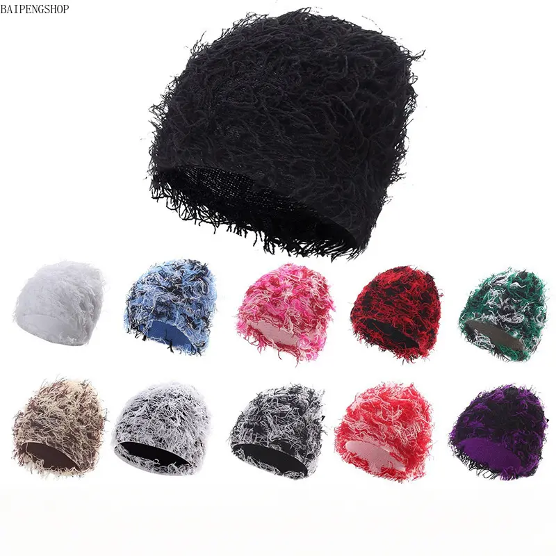 Distressed Cozy Knit Beanie, Unisex Winter Warm Fuzzy Textured Skull Cap, Stretchy Wrap Fit Knit Fabric Hat, Adjustable Expandable One Size Daily Streetwear Cold Weather Accessory, 25 x 22 cm black baseball panel game day bb funny sun protection