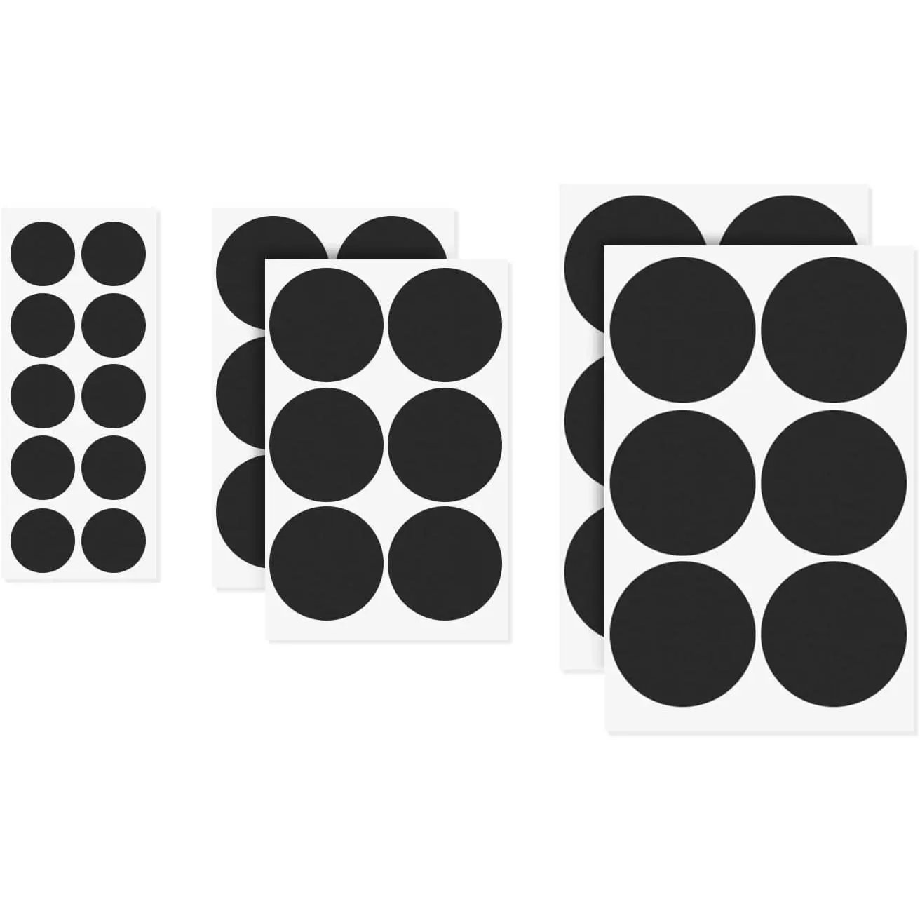 Black Vinyl Plastic Circle Erasable Removable Chalkboard Stickers Organiing Labels (5 Sheets, 34 Stickers)