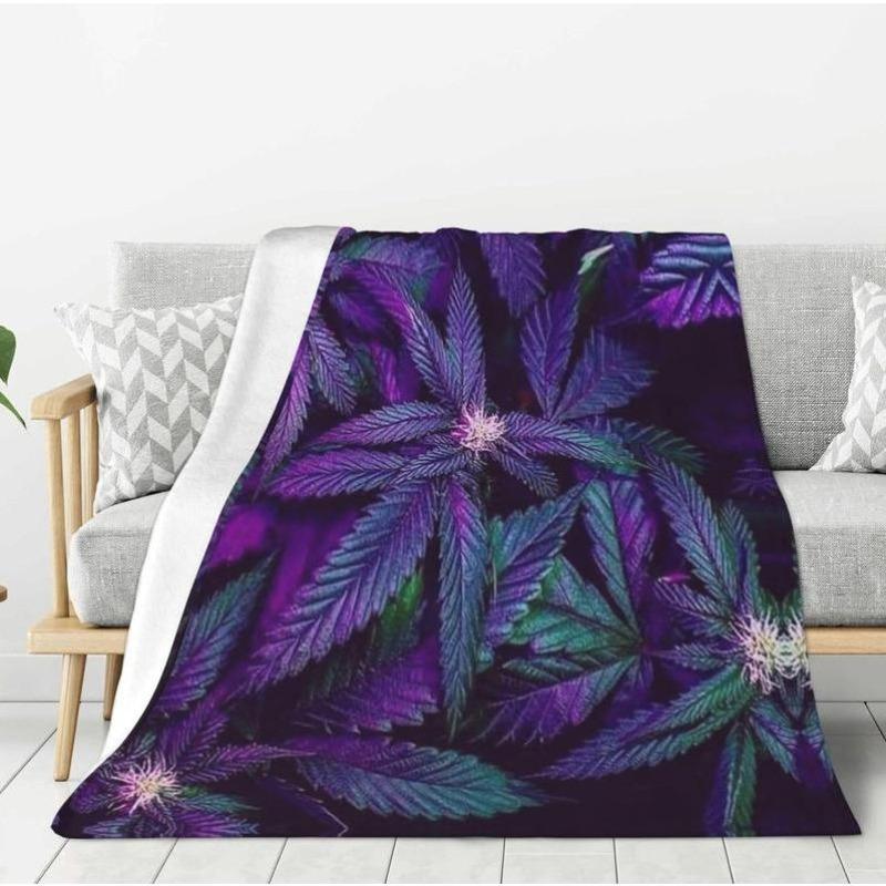 Dank Weed Theme Blanket Super Soft Flannel Blanket- Suitable For Use on Sofas, Beds, or For Travel, Gentle on The Skin, an Excellent Gift Multi-Purpose Holiday Blanket, Warm and Soft, Suitable For All Seasons