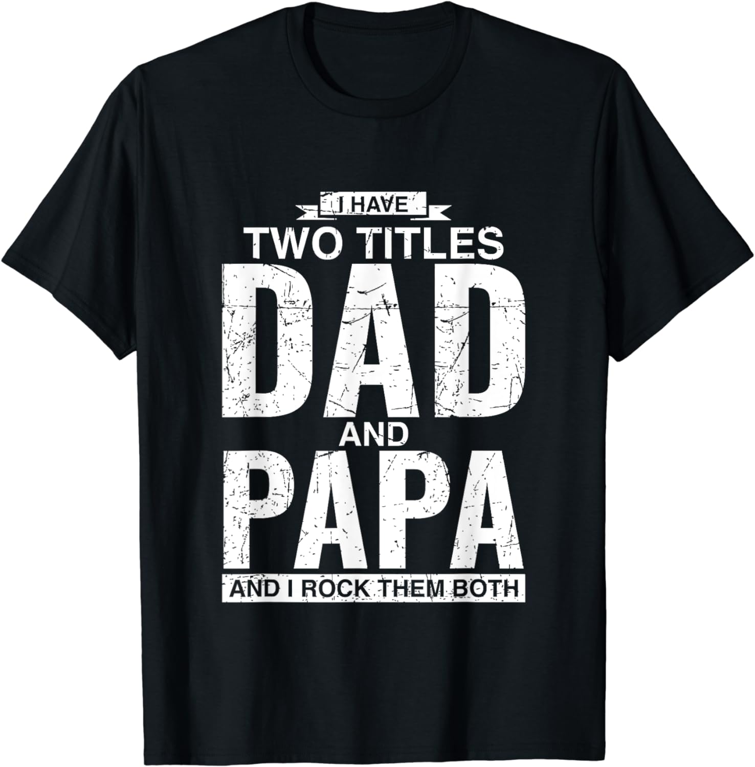 [100% Cotton] Cool Dad And Papa Double Title Rocking T-Shirt For Awesome Fathers Fathersdaygift Menswear Casual graphic tee Shortsleeve Cool Double Title Cotton T-Shirt