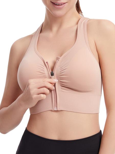 Women's Plus Size Backless Zipper Vest Style Yoga Top, Tight-Fitting All-Season Workout Tank, Moderate Fabric Comfort Wear