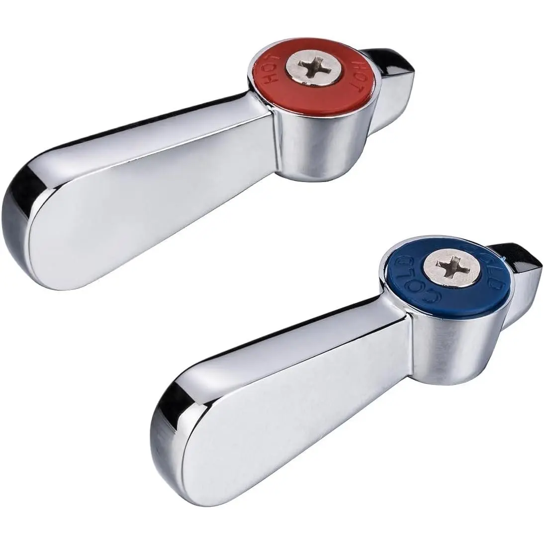 Commercial Faucet Handle Replacement Kit - 2-Piece Set Lever Handles with 0.43" Hole Round Stem, Ideal for Kitchen, Restaurant Use, Two Piece Set