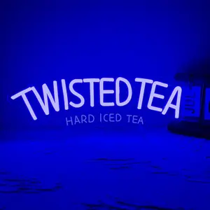 "TWISTED TEA" Light-Up Neon Sign (Wall-Mounted) — Neon Decor for Bars, Porches, Private Lounges, and Birthday Parties — USB Powered