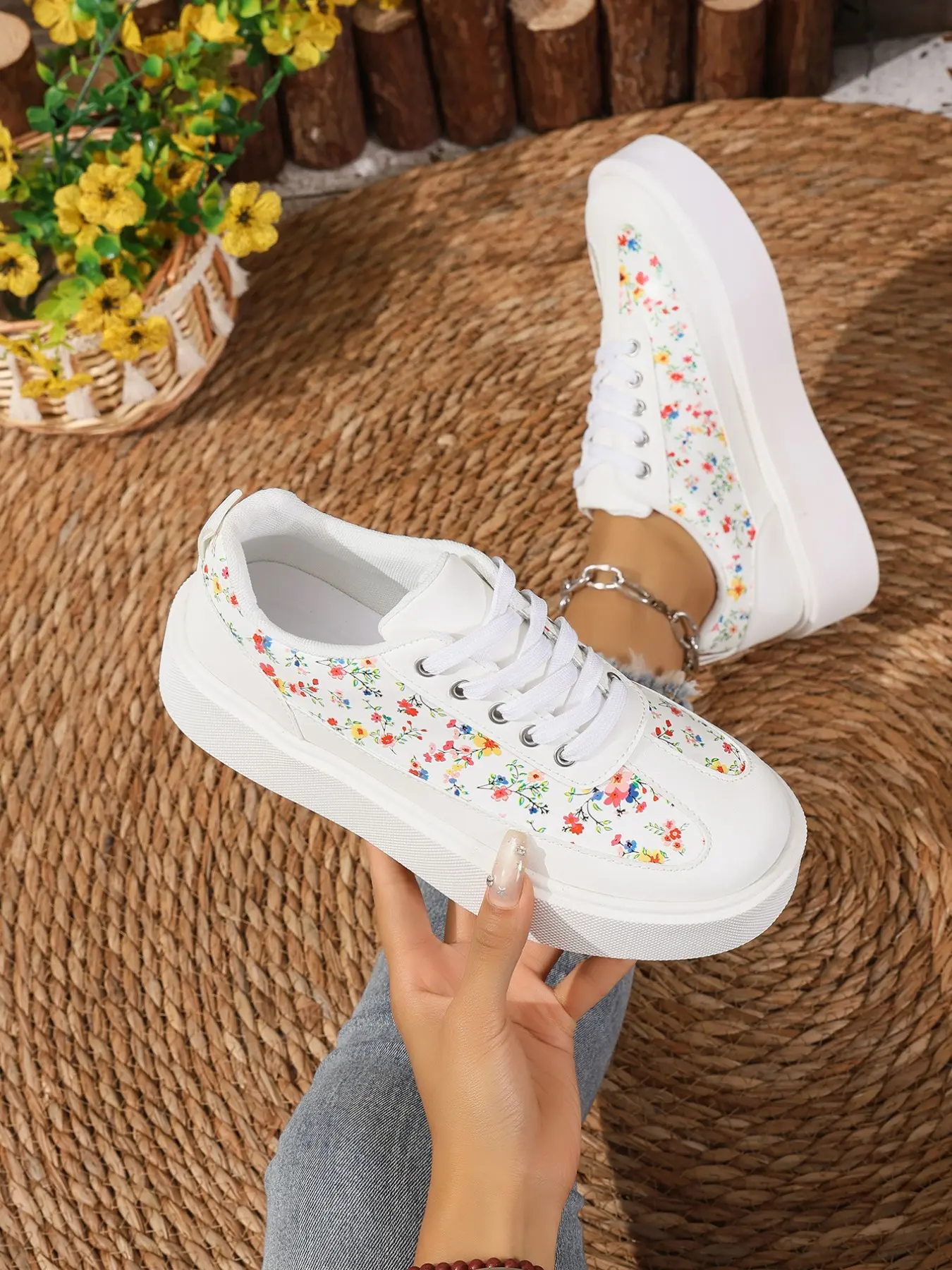 Vintage Leopard Print Patchwork Thick Sole Chunky Sneakers, Melanin Street Style Height-Boosting Lace-Up Casual Women's Shoes