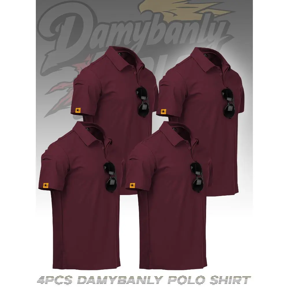 Damybanly 4 Pack Mens Polo Shirt Short Sleeve Sports Tactical T-Shirt Athletic Golf Polos Daily Casual Stylish Collared Shirts for Men