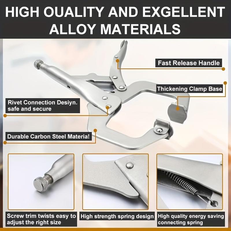 1pc 6in Locking C-shaped Clamp, Locking Pliers Adjustable Welding Clamp, Heavy-duty Pliers, C-shaped Square Mouth Clamp Woodworking Clamp, Manual Clamp Fixed Pipe Clamp, Suitable for Shops, Homes, Farms And Cars