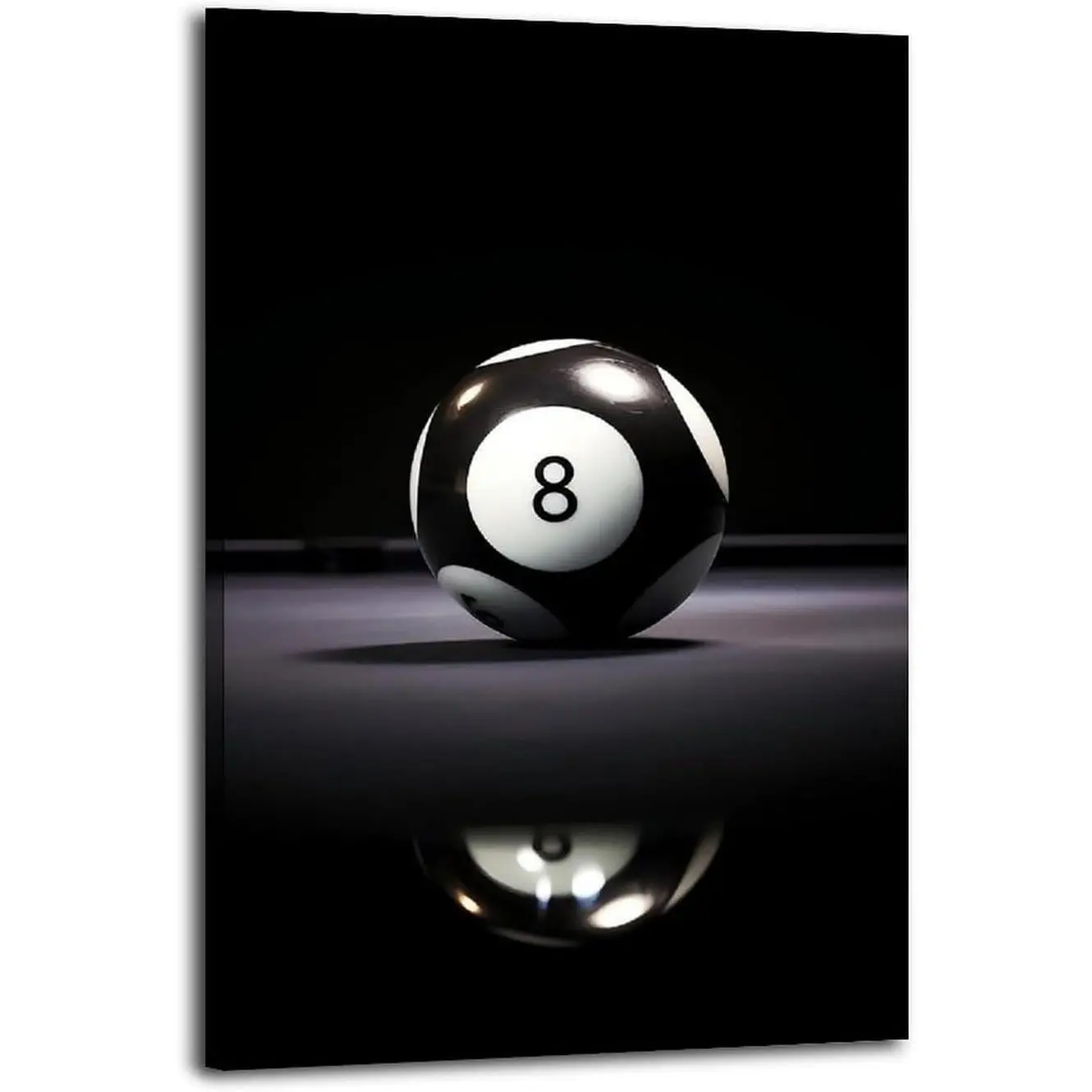 The 8-Ball Pool Table Icon Poster Wall Art Print Vintage Canvas Wall Art Wall Decor Aesthetic Modern Living Room Bathroom Decor Poster 16x24inch(40x60cm) Frame-style