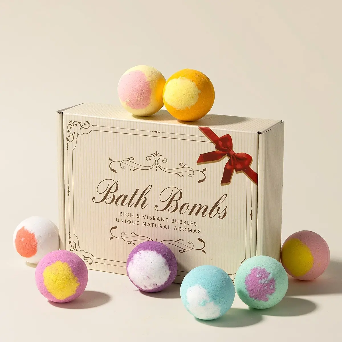Home Spa Essential Oil Bath Salt Bombs Gift Set, 12 Fragrant Dried Flower Bath Balls, Long-Lasting Scent, Ideal for Daily Care, Perfect Gift