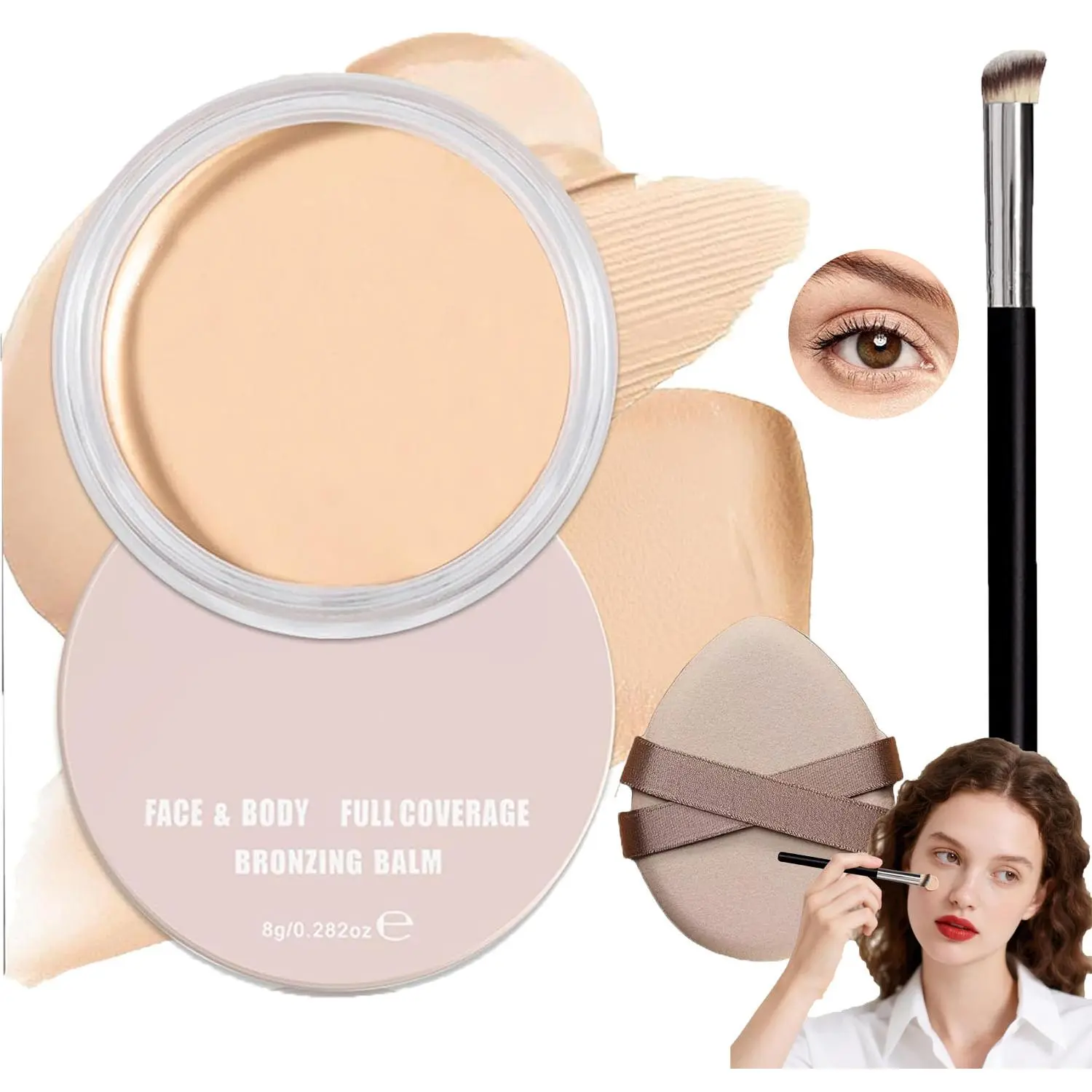 Full Coverage Under Eye Concealer, Waterproof Brightening Eye Corrector, Long Lasting Dark Circle Remover Pot Concealer, Universal Facial Makeup for Teenagers, Middle-Aged & Older Women