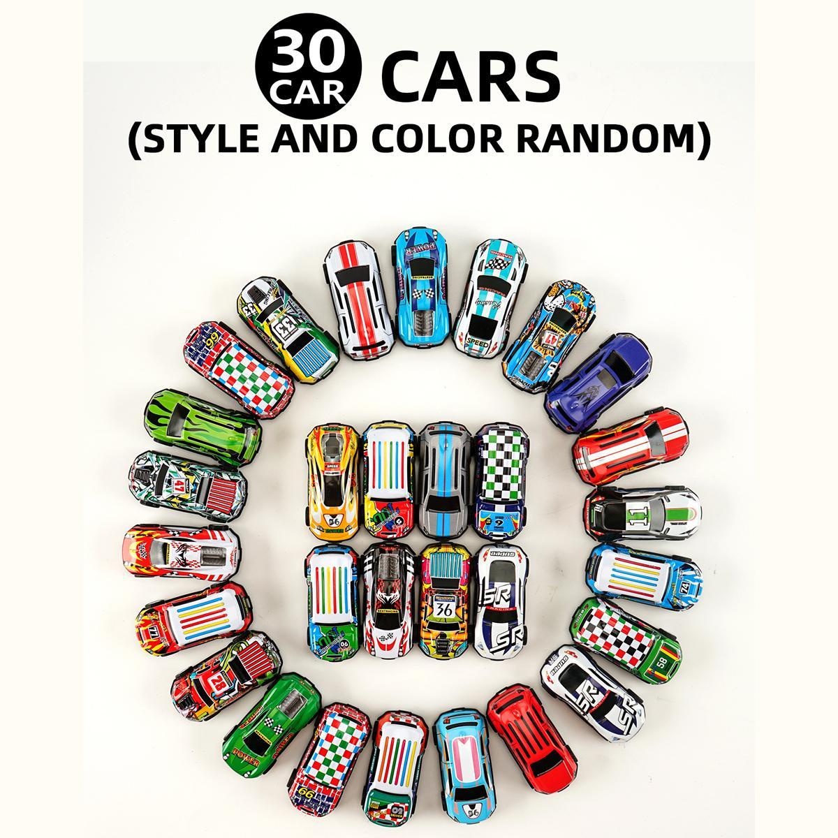 Random Car Toy with Storage Box, 30pcs/box Pull Back Car Toy, Classic Car Model Toy, Mini Toys Race Cars, Racing Car Model, Birthday Gifts,Boys & Men gifts