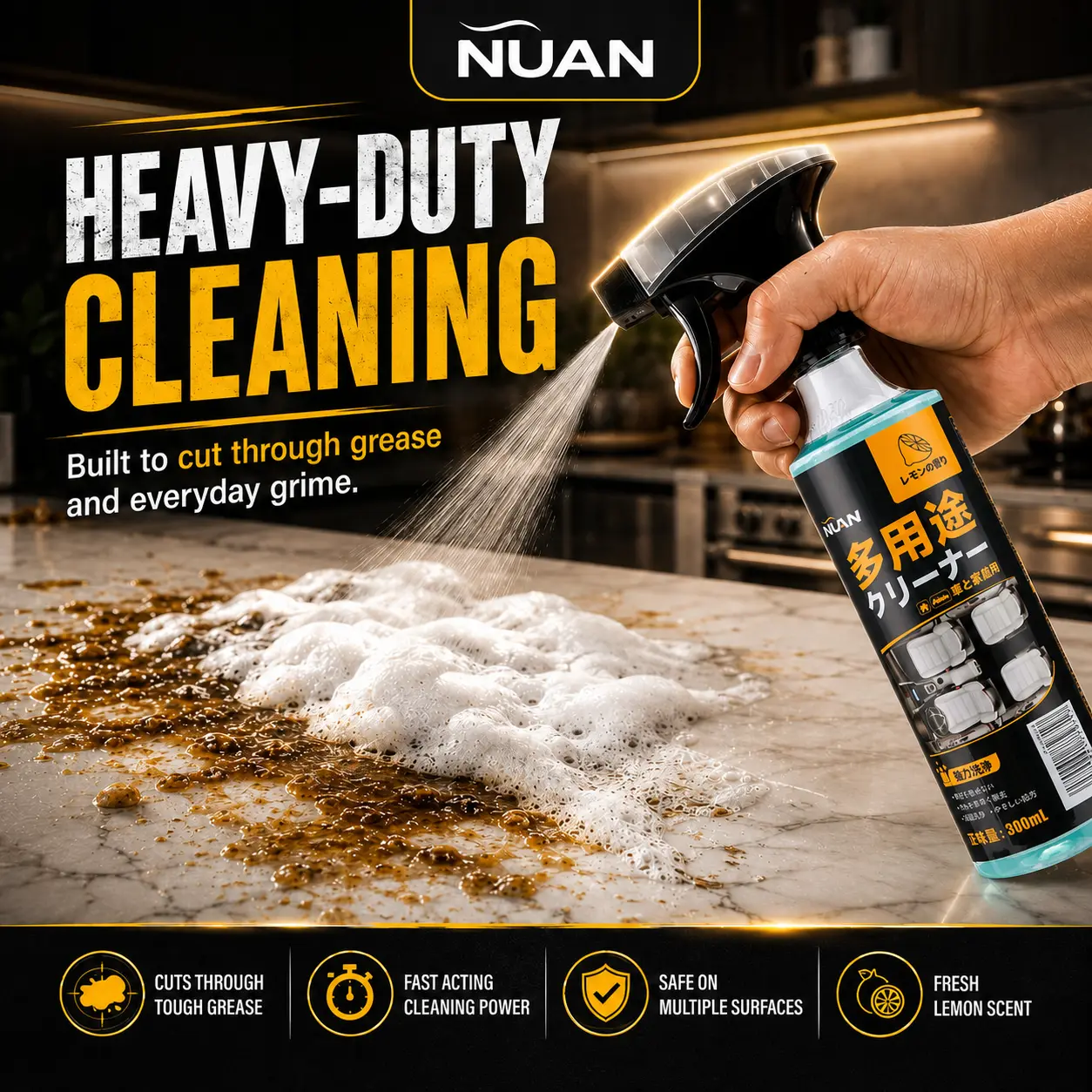 NUAN Heavy Duty Degreaser・toolupgrade-Upgraded Multipurpose Foam Cleaner, Engine Degreaser Heavy Duty for Car & Household Use (Sports & Outdoor Camping & Hiking Personal Care Companion) sohochic