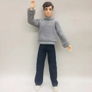 30cm Male Ken Prince Doll with Casual Sweater Set for Dress Up Toy