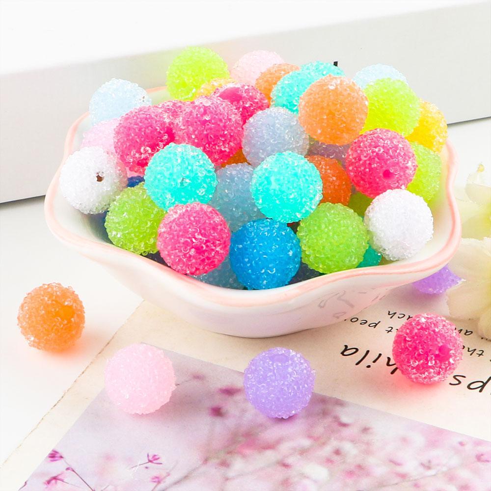 20pcs 18mm Resin Beads Acrylic Round Acrylic Beads Mix Craft Supplies DIY Jewelry Making Bracelet Accessories Fashion Handmade Decorations
