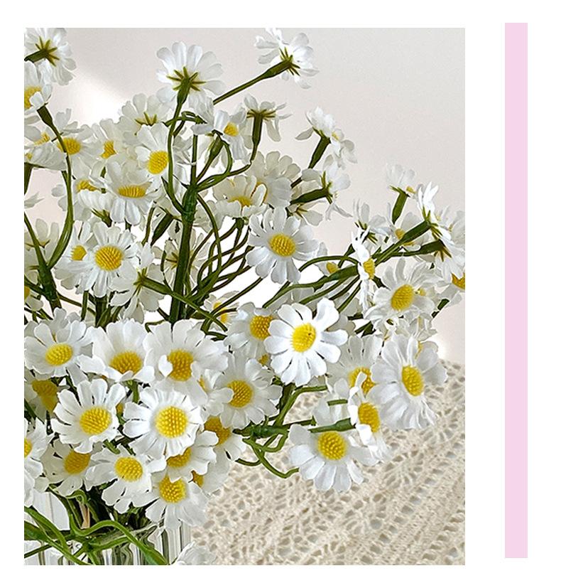 Chamomile artificial flower bouquet, small daisy fake flowers, living room decoration, table flower arrangement, decorative bouquet, photography prop