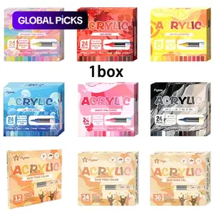 Flysea Soft-Tip Liquid Acrylic Paint Marker Set, 12/24/36 Colors, Opaque Mixable Ink, Art Markers for Creative Projects #GLOBAL PICKS