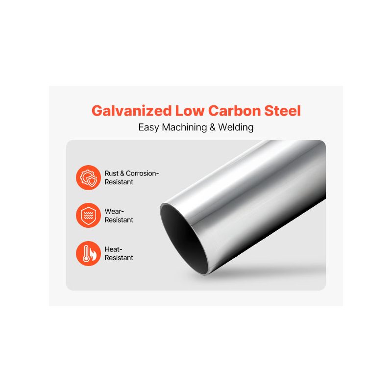 VEVOR Exhaust Pipe, 8 Pcs 2.25 Inch Mild Steel DIY Custom Exhaust Tubing Straight U-Bend Kit with 90 135 Degree Pipes, Galvanized Surface Finish, Universal Fit for Truck, Sedan, Sports Car, SUV