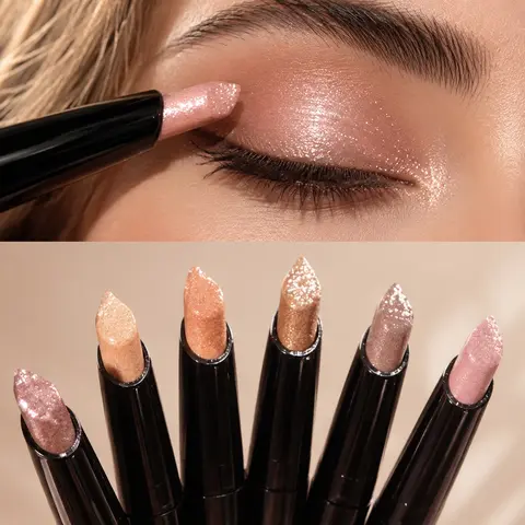 Long-Lasting Shimmer Eyeshadow Palette and Waterproof Eyeshadow Stick Set, Sparkly Shimmer Eyeshadow, Glitter Shadow, Highly Pigmented Enhance Eye Makeup for All Styles & Occasions, Cosmetic Product