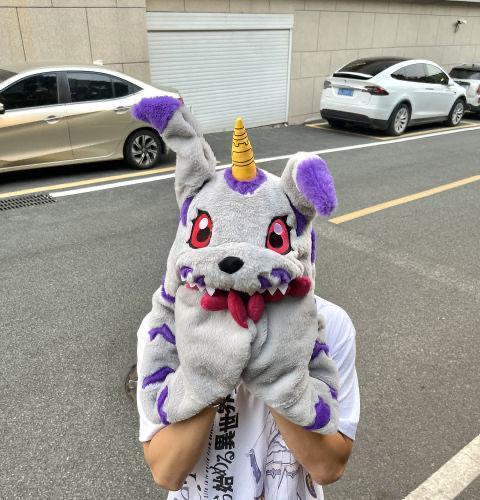 Digimon Adventure Gabumon Hat Anime Peripheral Plush Toy Cos Anime Figure Two-dimensional Cartoon Kawaii Scarf Gloves Gift