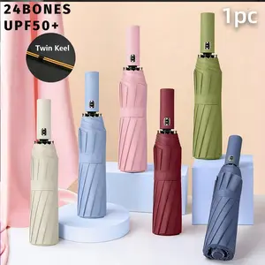 24-Rib Extra Large Windproof Automatic Umbrella - Durable, Portable and Waterproof Folding Business Umbrella for Rainy or Sunny Days - An Ideal Choice for Outdoor Activities and Daily Use