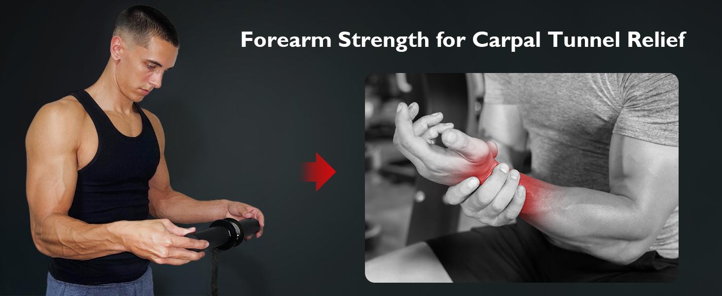 SUNDAY MIRTH [Heavy Duty]Forearm Strengthener & Wrist Roller with Thickened Handle, 220lbs Capacity Wrist Exerciser, Adjustable Strap for Grip Strength & Muscle Building